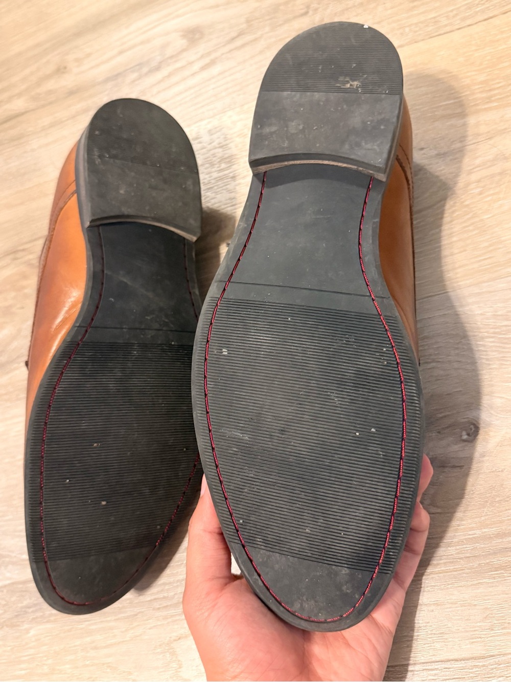 Men's Brown Leather Derby Shoes - Picture 2 of 3